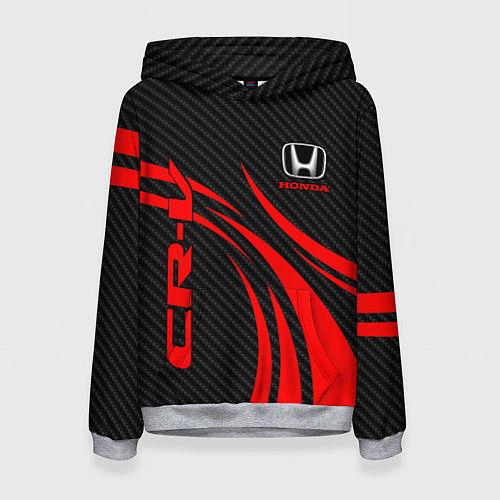 Женская толстовка Honda CR-V - красный и карбон / 3D-Меланж – фото 1