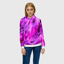 Толстовка-худи женская Розовая слизь, цвет: 3D-белый — фото 2