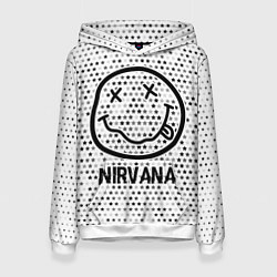 Женская толстовка Nirvana glitch на светлом фоне