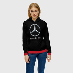 Толстовка-худи женская Mercedes-benz sport auto, цвет: 3D-красный — фото 2