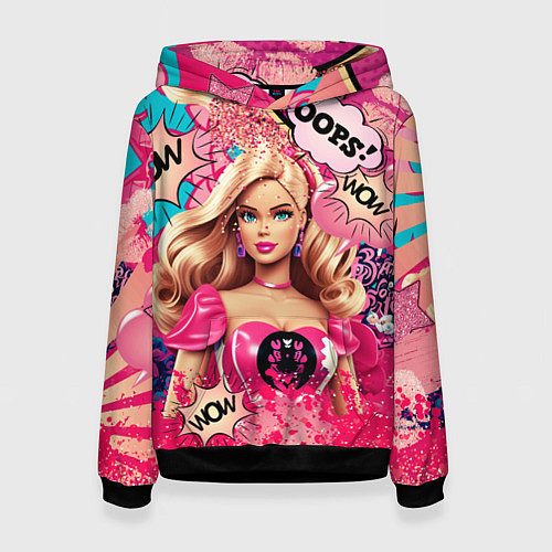Женская толстовка Барби в стиле поп арт / 3D-Черный – фото 1