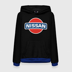 Толстовка-худи женская Nissan auto, цвет: 3D-синий
