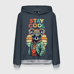 Толстовка-худи женская Оставайся спокойным, цвет: 3D-меланж