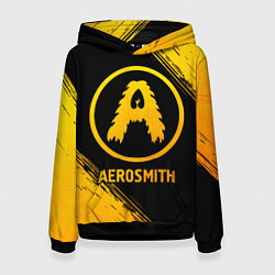 Толстовка-худи женская Aerosmith - gold gradient, цвет: 3D-черный