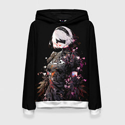 Толстовка-худи женская 2b from nier automata, цвет: 3D-белый