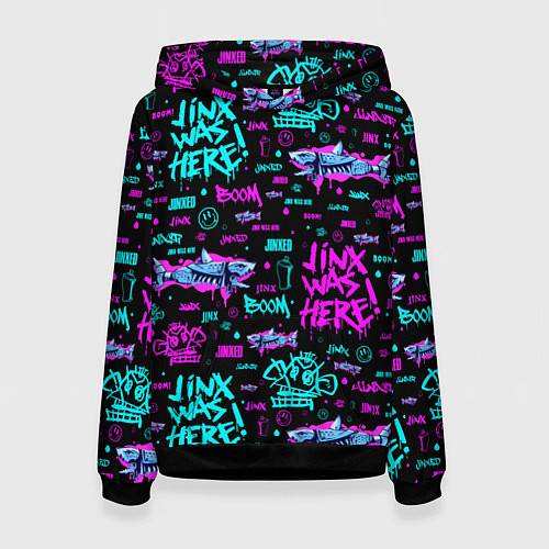 Женская толстовка Jinx Arcane pattern neon / 3D-Черный – фото 1