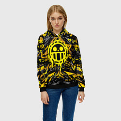 Толстовка-худи женская One Piece Trafalgar symbol, цвет: 3D-черный — фото 2
