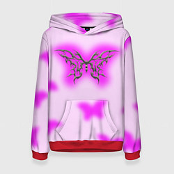 Толстовка-худи женская Y2K purple butterfly, цвет: 3D-красный