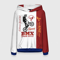 Толстовка-худи женская BMX urban style, цвет: 3D-синий