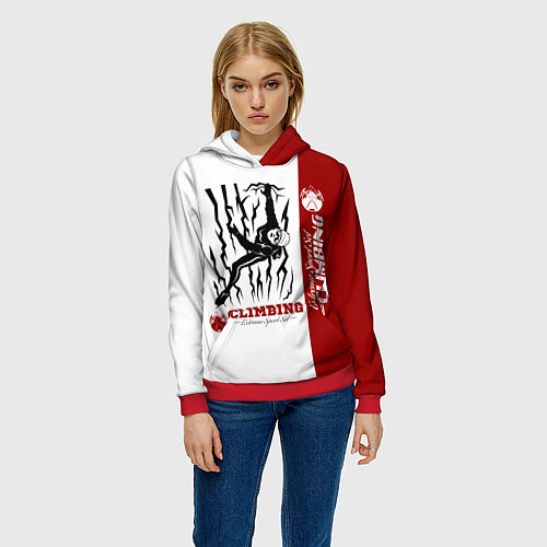 Женская толстовка Альпинист скалолаз / 3D-Красный – фото 3