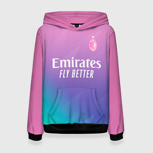 Женская толстовка ФК Милан форма 23-24 третья / 3D-Черный – фото 1