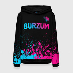 Толстовка-худи женская Burzum - neon gradient посередине, цвет: 3D-черный