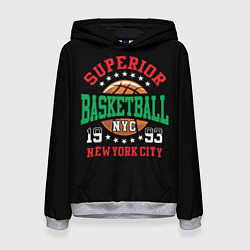 Толстовка-худи женская Superior basketball, цвет: 3D-меланж