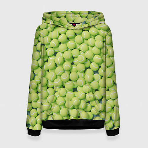 Женская толстовка Много теннисных мячей / 3D-Черный – фото 1