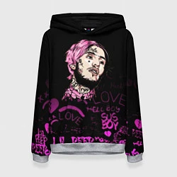 Толстовка-худи женская Lil peep neon rap 2017, цвет: 3D-меланж