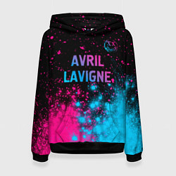 Толстовка-худи женская Avril Lavigne - neon gradient посередине, цвет: 3D-черный