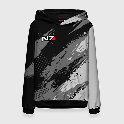 Женская толстовка N7 - mass effect monochrome / 3D-Черный – фото 1