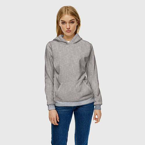 Женская толстовка Текстура серо-бежевый однотонный / 3D-Меланж – фото 3
