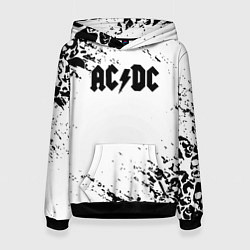 Толстовка-худи женская ACDC rock collection краски черепа, цвет: 3D-черный