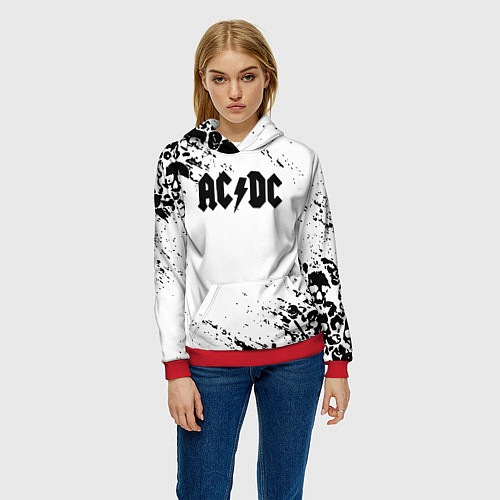 Женская толстовка ACDC rock collection краски черепа / 3D-Красный – фото 3