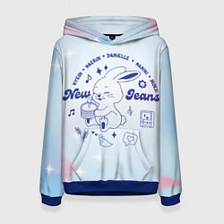 Толстовка-худи женская Newjeans bunny, цвет: 3D-синий