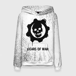 Толстовка-худи женская Gears of War glitch на светлом фоне, цвет: 3D-белый