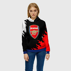 Толстовка-худи женская Arsenal fc flame, цвет: 3D-синий — фото 2