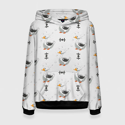 Женская толстовка Гусь и фигуры / 3D-Черный – фото 1