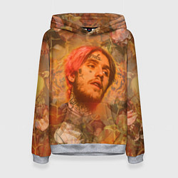 Толстовка-худи женская Lil Peep розы, цвет: 3D-меланж
