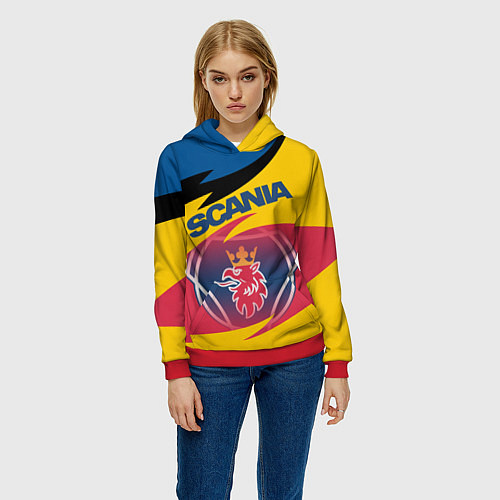 Женская толстовка Scania logo / 3D-Красный – фото 3