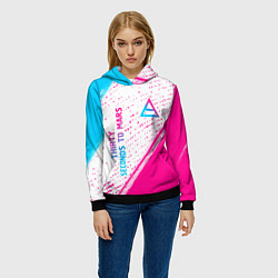 Толстовка-худи женская Thirty Seconds to Mars neon gradient style вертика, цвет: 3D-черный — фото 2