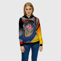 Толстовка-худи женская Scania логотип, цвет: 3D-черный — фото 2