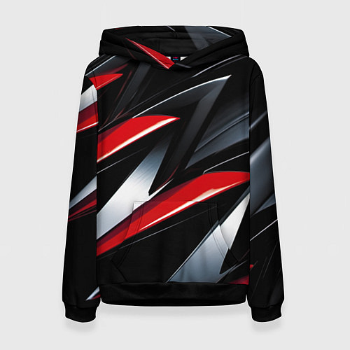 Женская толстовка Red black abstract / 3D-Черный – фото 1