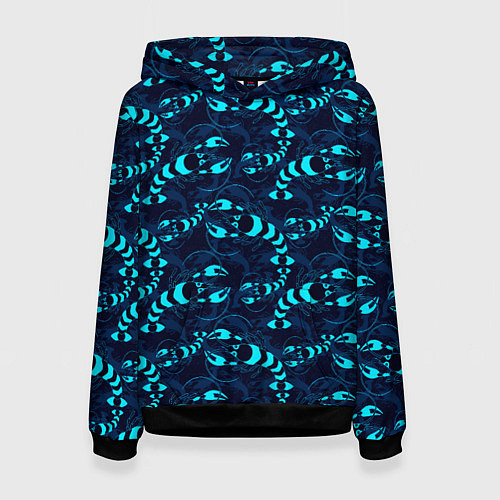 Женская толстовка Голубые раки / 3D-Черный – фото 1