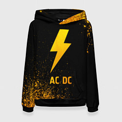 Толстовка-худи женская AC DC - gold gradient, цвет: 3D-черный