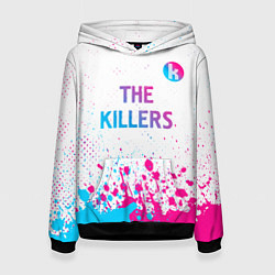 Толстовка-худи женская The Killers neon gradient style посередине, цвет: 3D-черный