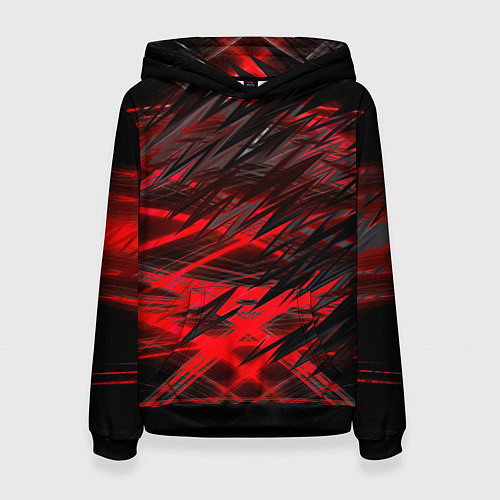 Женская толстовка Черно красные текстуры / 3D-Черный – фото 1