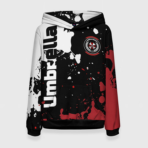 Женская толстовка Umbrella Security на спортивном красно бело чёрном / 3D-Черный – фото 1