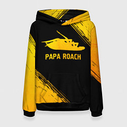 Толстовка-худи женская Papa Roach - gold gradient, цвет: 3D-черный