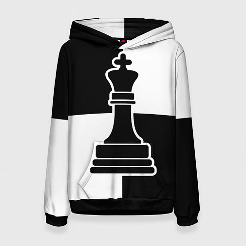 Женская толстовка Шахматы - ферзь / 3D-Черный – фото 1