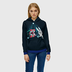 Толстовка-худи женская Подарок - мимик, цвет: 3D-синий — фото 2