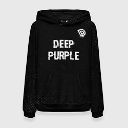 Толстовка-худи женская Deep Purple glitch на темном фоне посередине, цвет: 3D-черный
