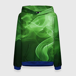 Толстовка-худи женская Зеленый дым, цвет: 3D-синий