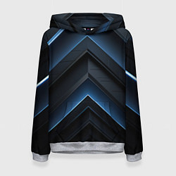 Толстовка-худи женская Синий мир абстракции, цвет: 3D-меланж