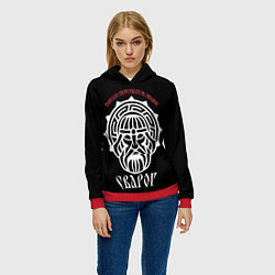 Толстовка-худи женская Славянский сварог, цвет: 3D-красный — фото 2