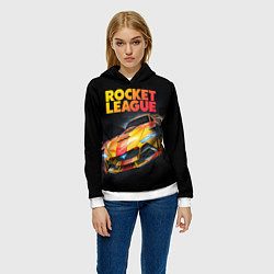 Толстовка-худи женская Rocket League - Tyranno GXT, цвет: 3D-белый — фото 2