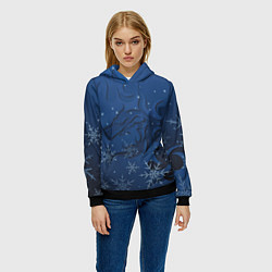 Толстовка-худи женская Ледяной дракон 2024, цвет: 3D-черный — фото 2