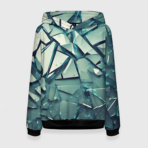 Женская толстовка Битое стекло текстура / 3D-Черный – фото 1