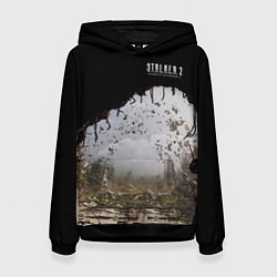 Толстовка-худи женская STALKER 2 выход из тоннеля, цвет: 3D-черный