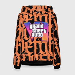 Толстовка-худи женская GTA 6 граффити, цвет: 3D-черный